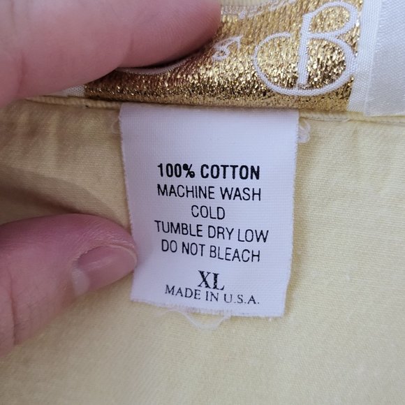 R & B Collections Womens Yellow Floral Embroidered Maxi Dress Size XL Muumuu - Picture 9 of 11